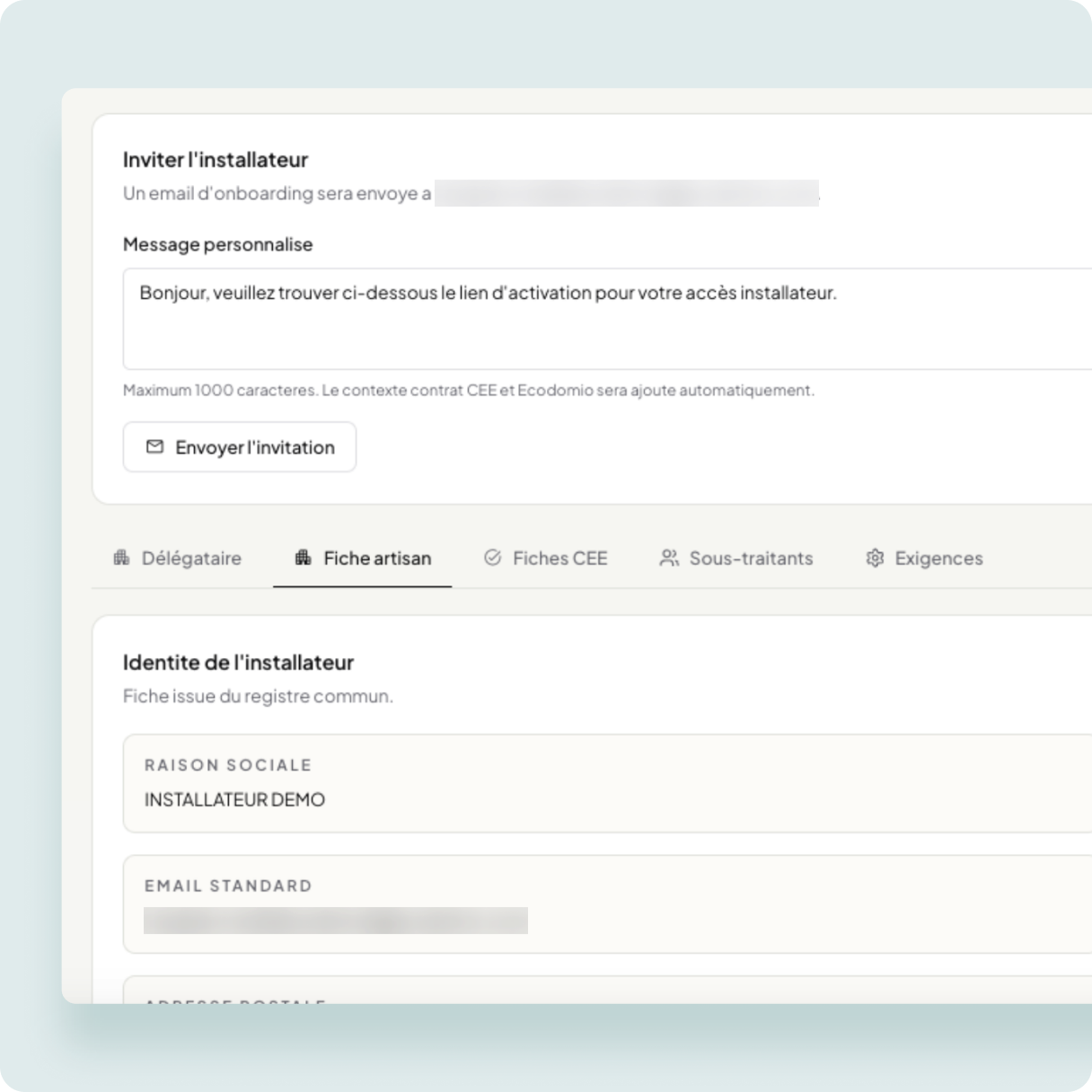 Interface Ecodomio : suivi des dossiers pour un mandataire CEE